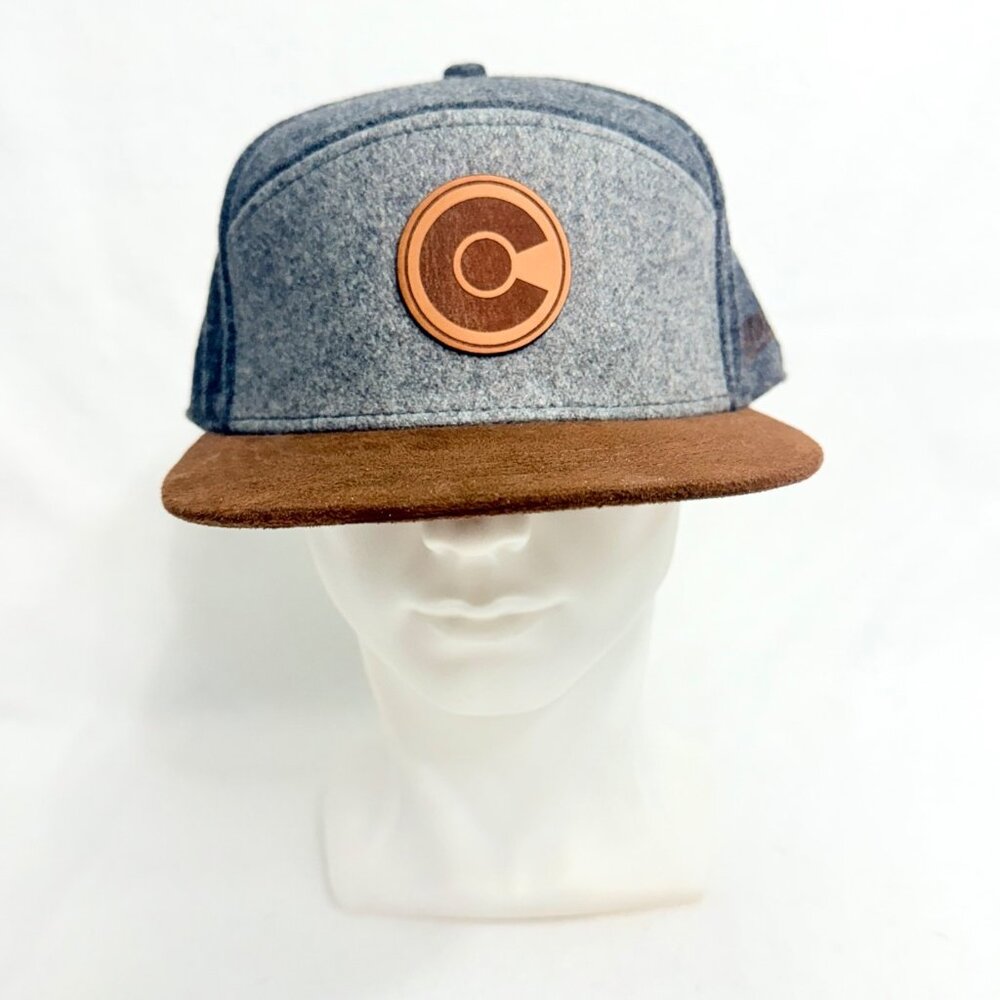 Colorado Leather/Suede/Wool Snapback Camper Hat by Aksels - OSFM - NWOT